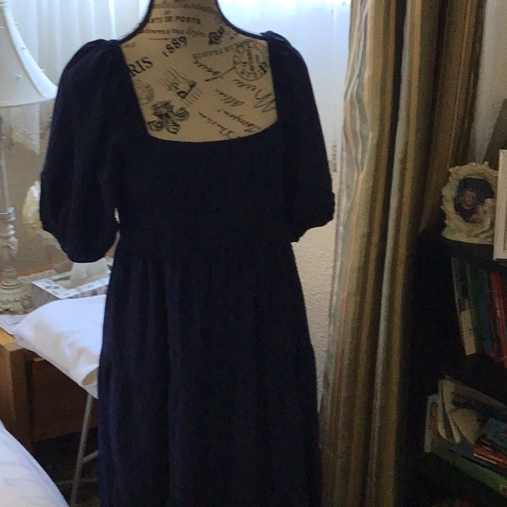 Navy blue midi dress. Brand new never worn.original price $120